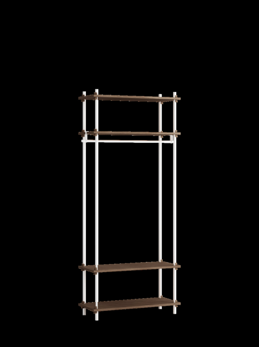Moebe Shelving Set S.200.1.f, Smoked Oak Shelves, White Legs (fsc Mix Credit)