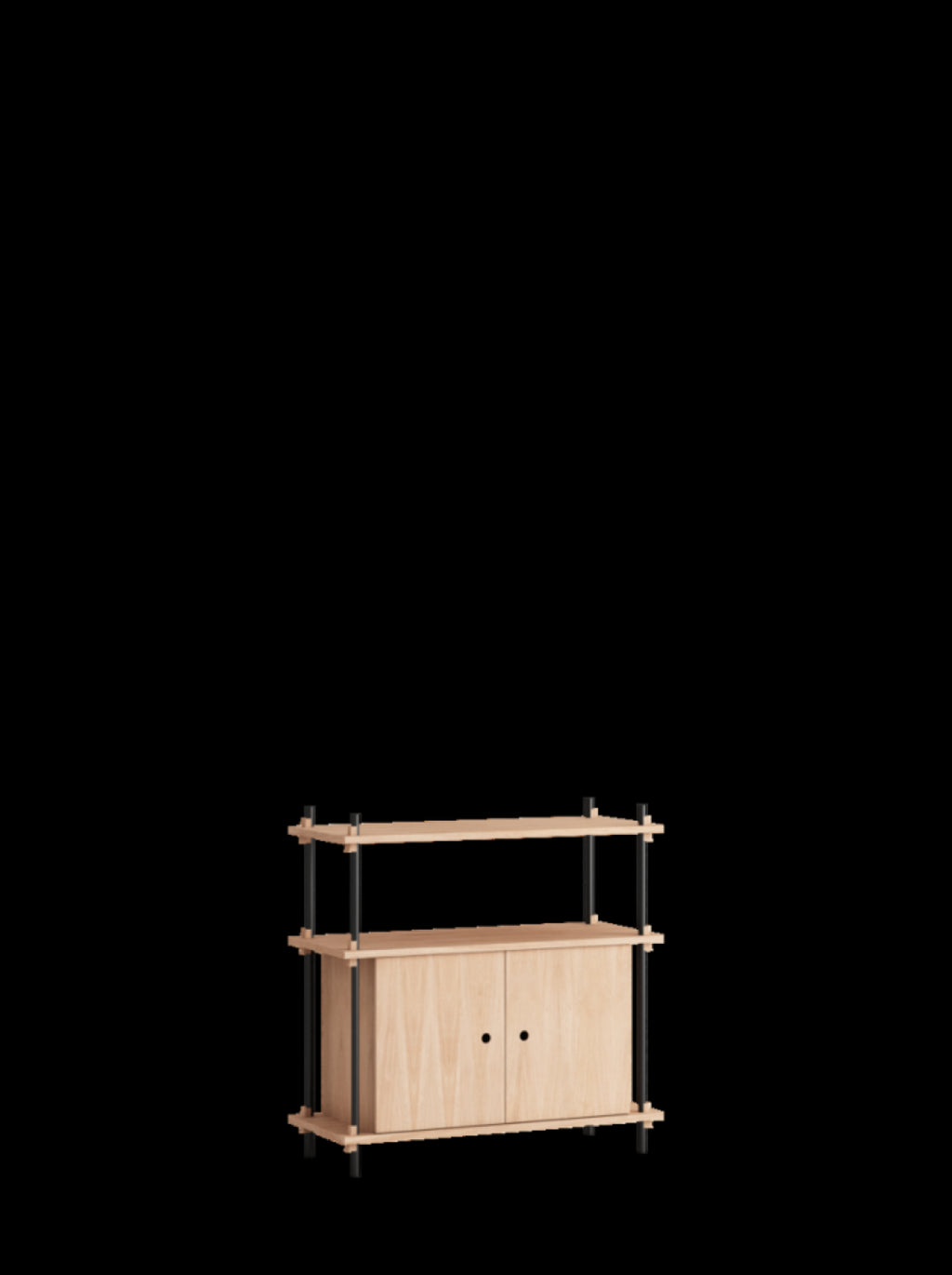 Moebe Shelving Set S.85.1.b, Oak Shelves, Black Legs (fsc Mix Credit)