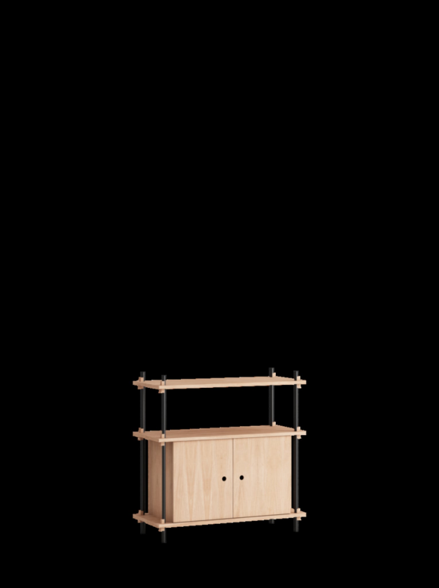 Moebe Shelving Set S.85.1.b, Oak Shelves, Black Legs (fsc Mix Credit)