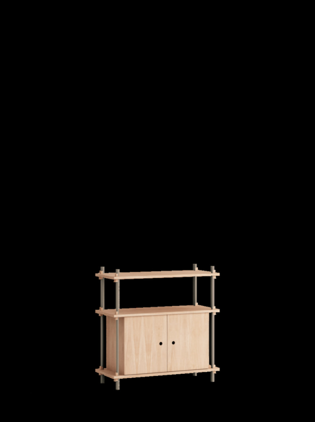 Moebe Shelving Set S.85.1.b, Oak Shelves, Warm Grey Legs (fsc Mix Credit)