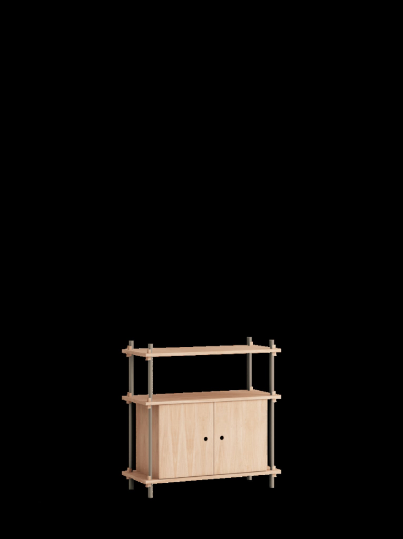 Moebe Shelving Set S.85.1.b, Oak Shelves, Warm Grey Legs (fsc Mix Credit)