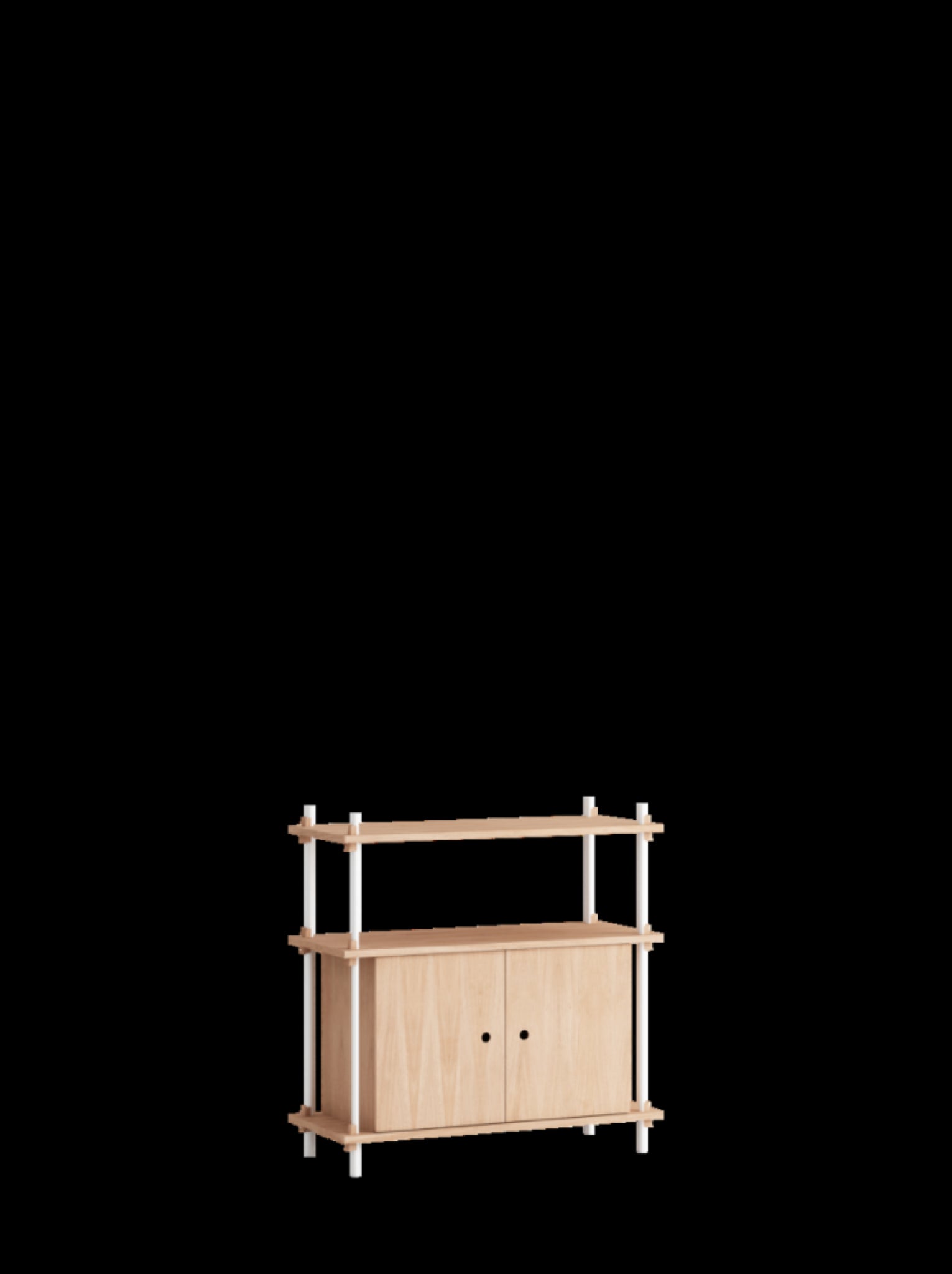 Moebe Shelving Set S.85.1.b, Oak Shelves, White Legs (fsc Mix Credit)