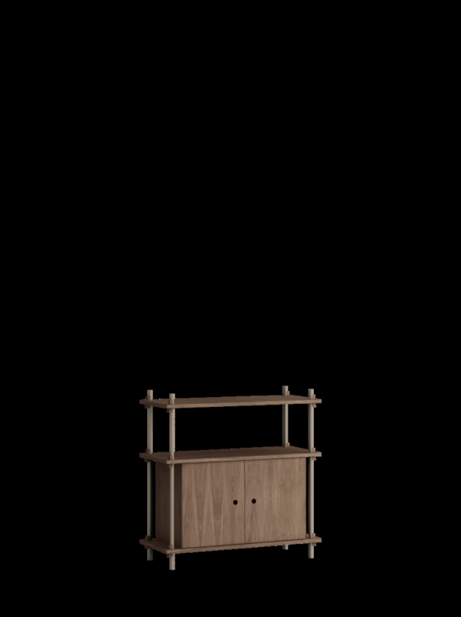 Moebe Shelving Set S.85.1.b, Smoked Oak Shelves, Warm Grey Legs (fsc Mix Credit)