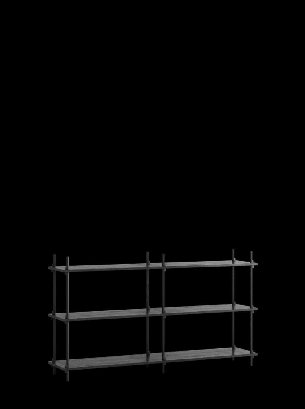 Moebe Shelving Set S.85.2.b, Black Shelves, Black Legs (fsc Mix Credit)