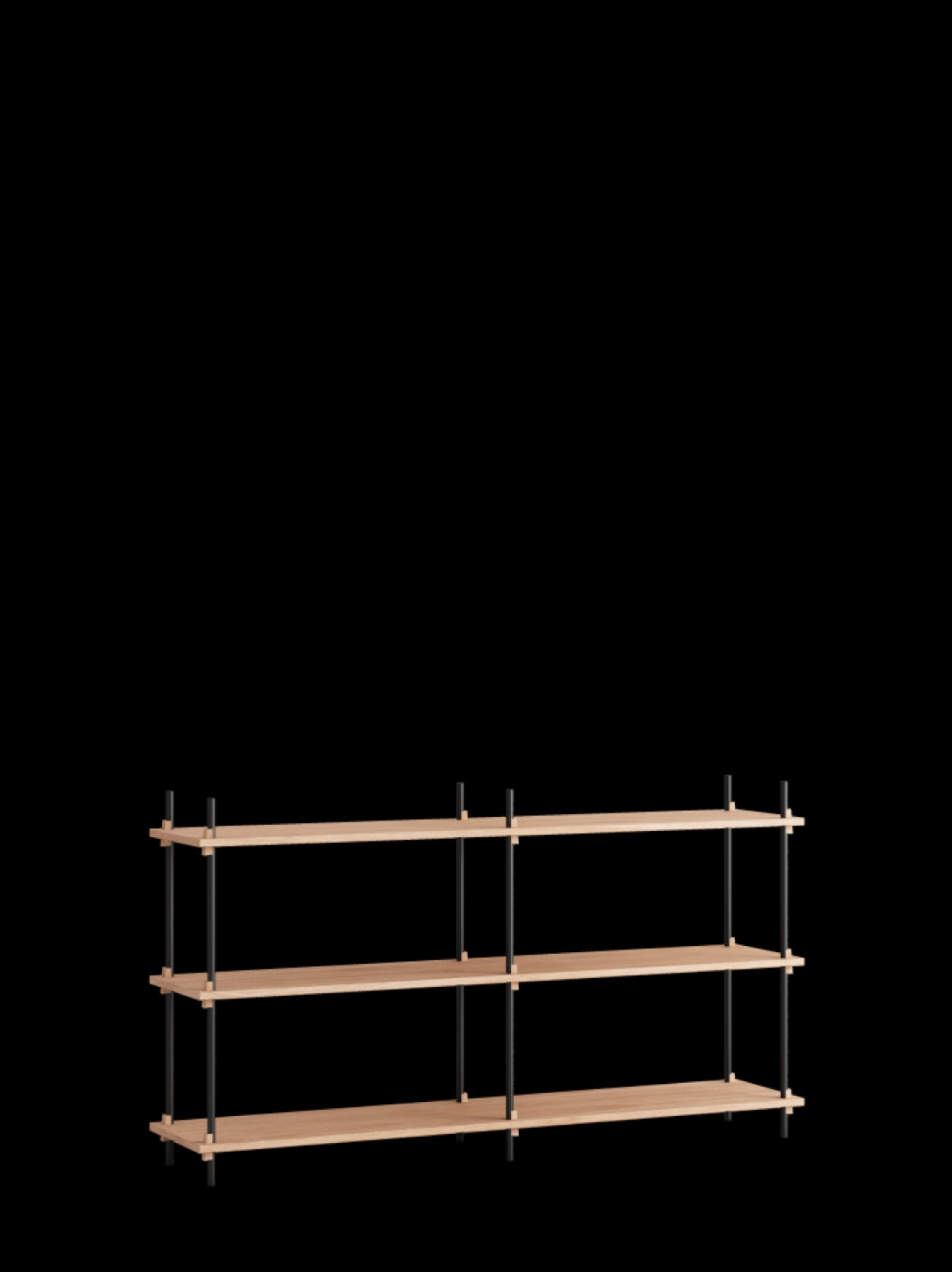 Moebe Shelving Set S.85.2.b, Oak Shelves, Black Legs (fsc Mix Credit)