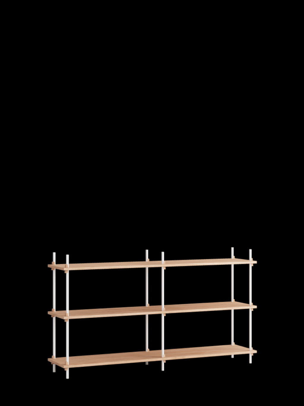 Moebe Shelving Set S.85.2.b, Oak Shelves, White Legs (fsc Mix Credit)