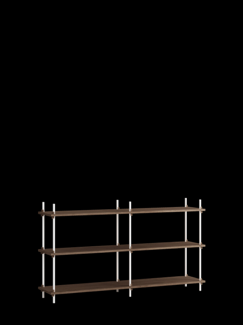 Moebe Shelving Set S.85.2.b, Smoked Oak Shelves, White Legs (fsc Mix Credit)