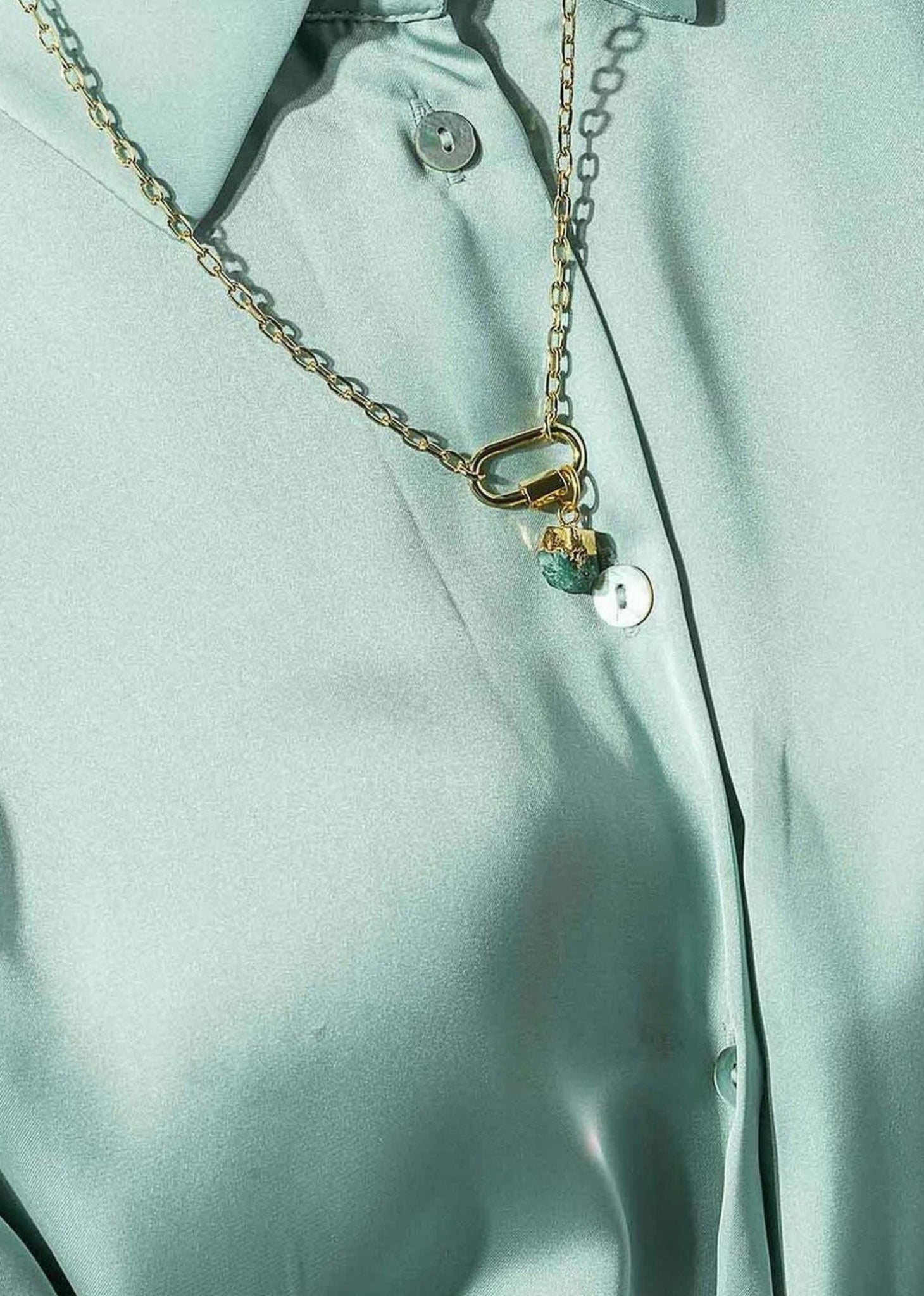 Vincent Monthly Stone Pendant May Emerald Gold Plated