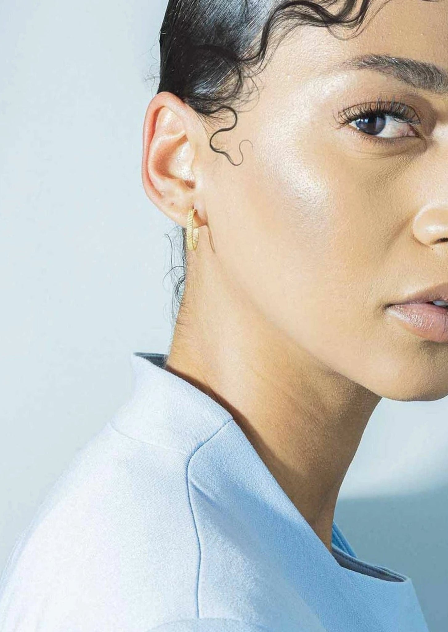 Vincent Fortune Plate Creol Earrings M Gold Plated