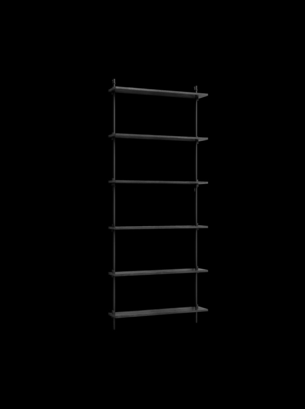 Moebe Wall Shelving Set Ws.200.1, Black Shelves, Black Legs (fsc Mix Credit)