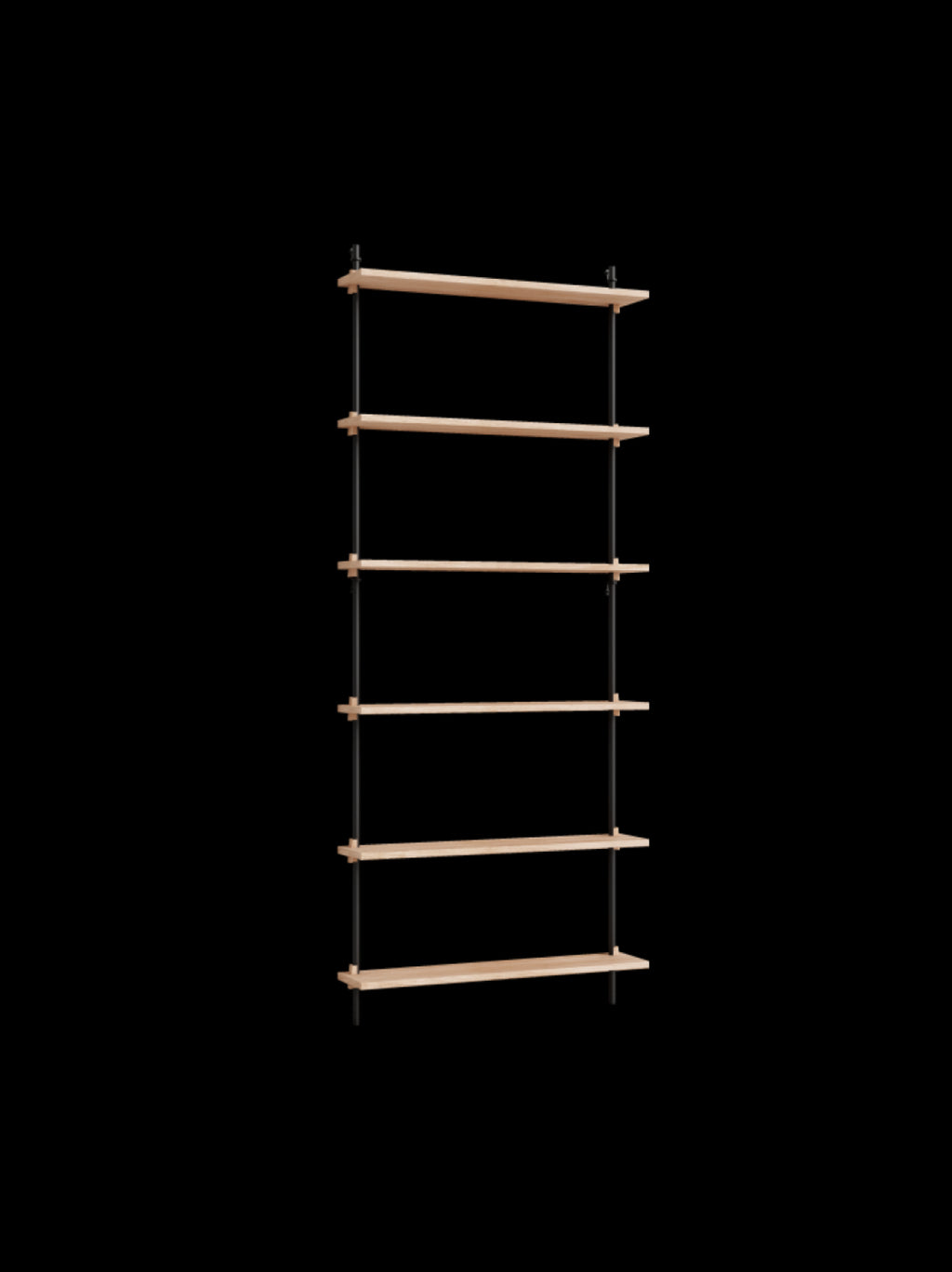 Moebe Wall Shelving Set Ws.200.1, Oak Shelves, Black Legs (fsc Mix Credit)