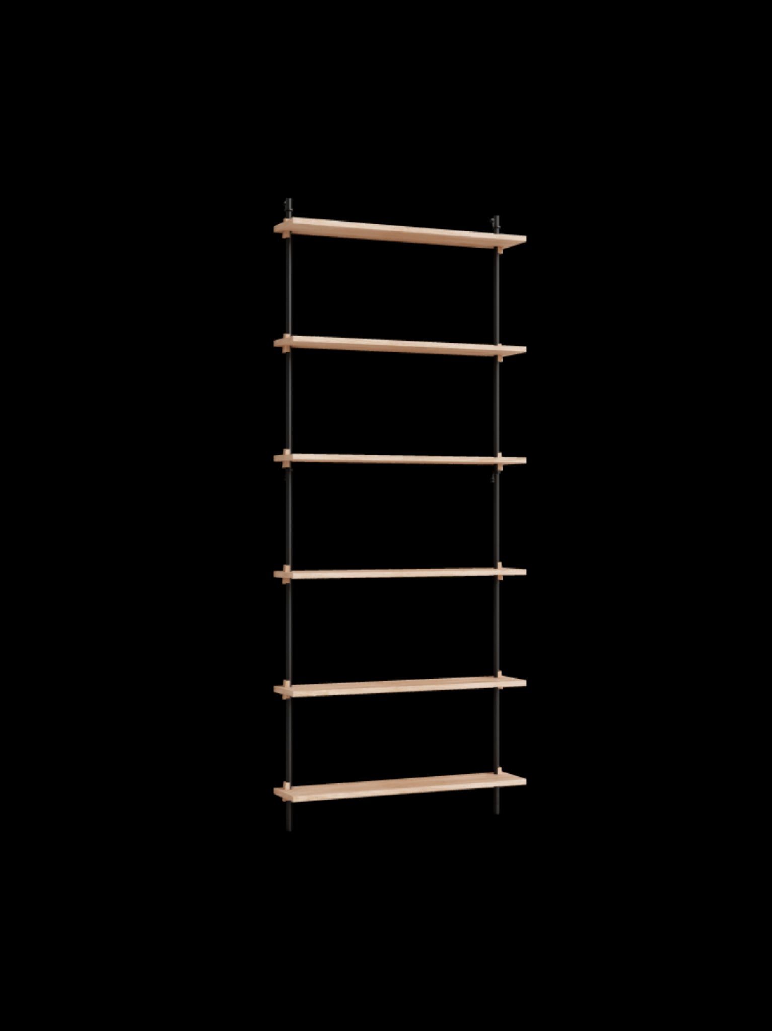 Moebe Wall Shelving Set Ws.200.1, Oak Shelves, Black Legs (fsc Mix Credit)