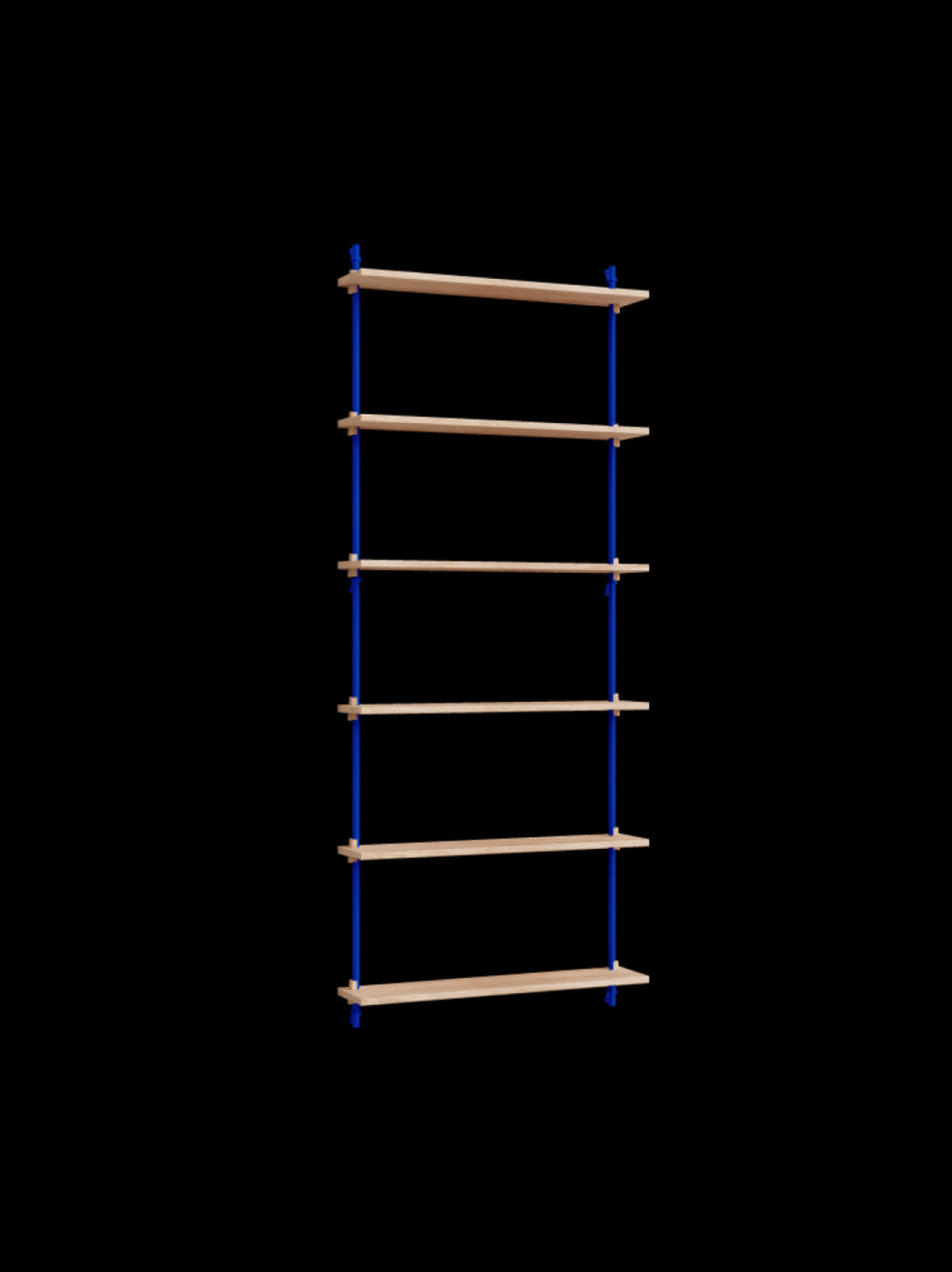 Moebe Wall Shelving Set Ws.200.1, Oak Shelves, Deep Blue Legs (fsc Mix Credit)