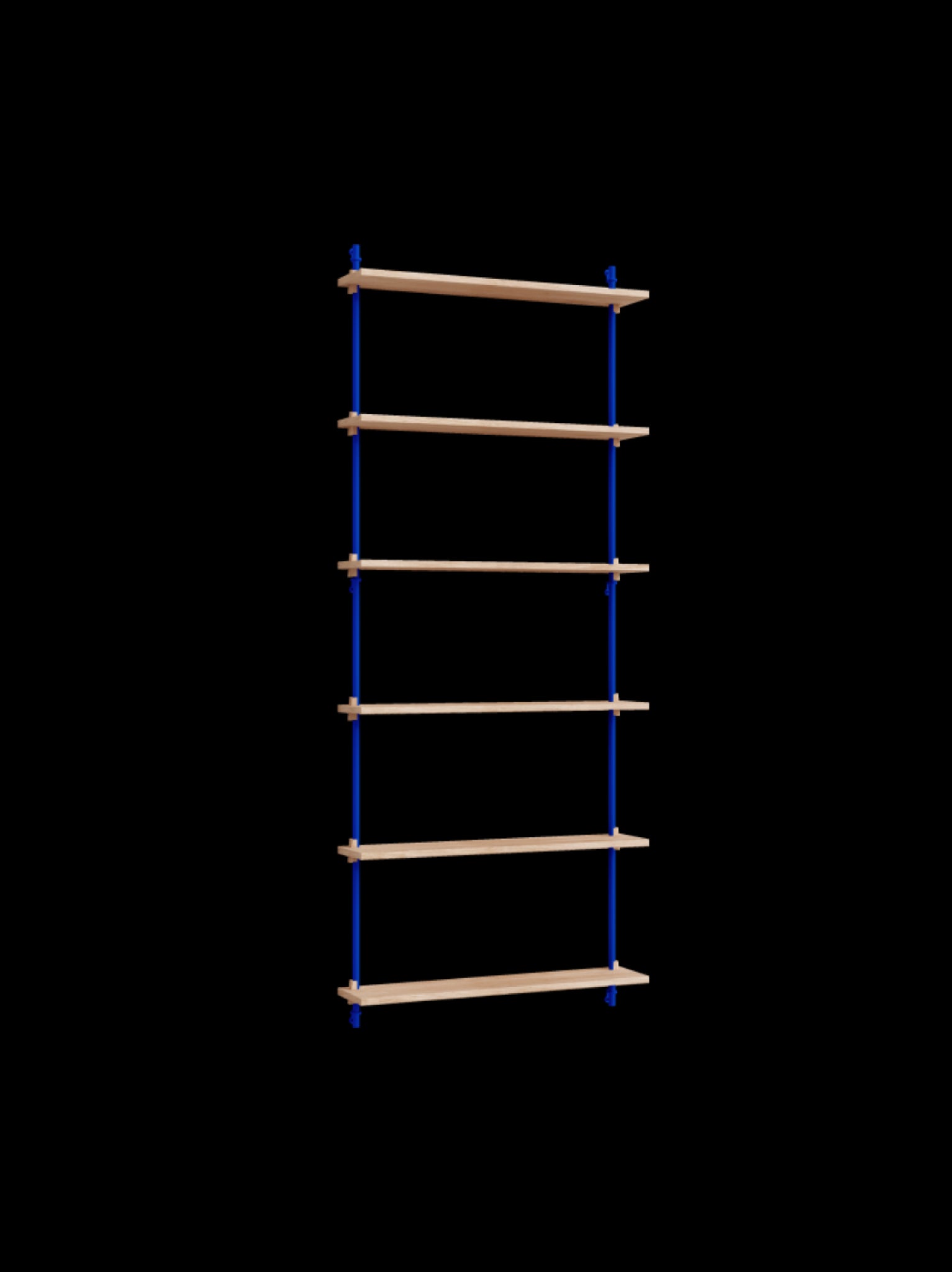 Moebe Wall Shelving Set Ws.200.1, Oak Shelves, Deep Blue Legs (fsc Mix Credit)