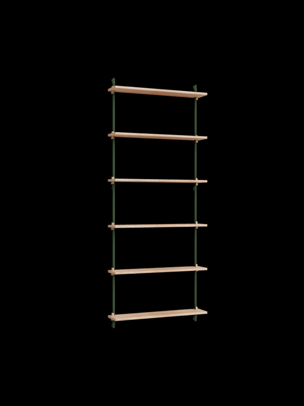 Moebe Wall Shelving Set Ws.200.1, Oak Shelves, Pine Green Legs (fsc Mix Credit)