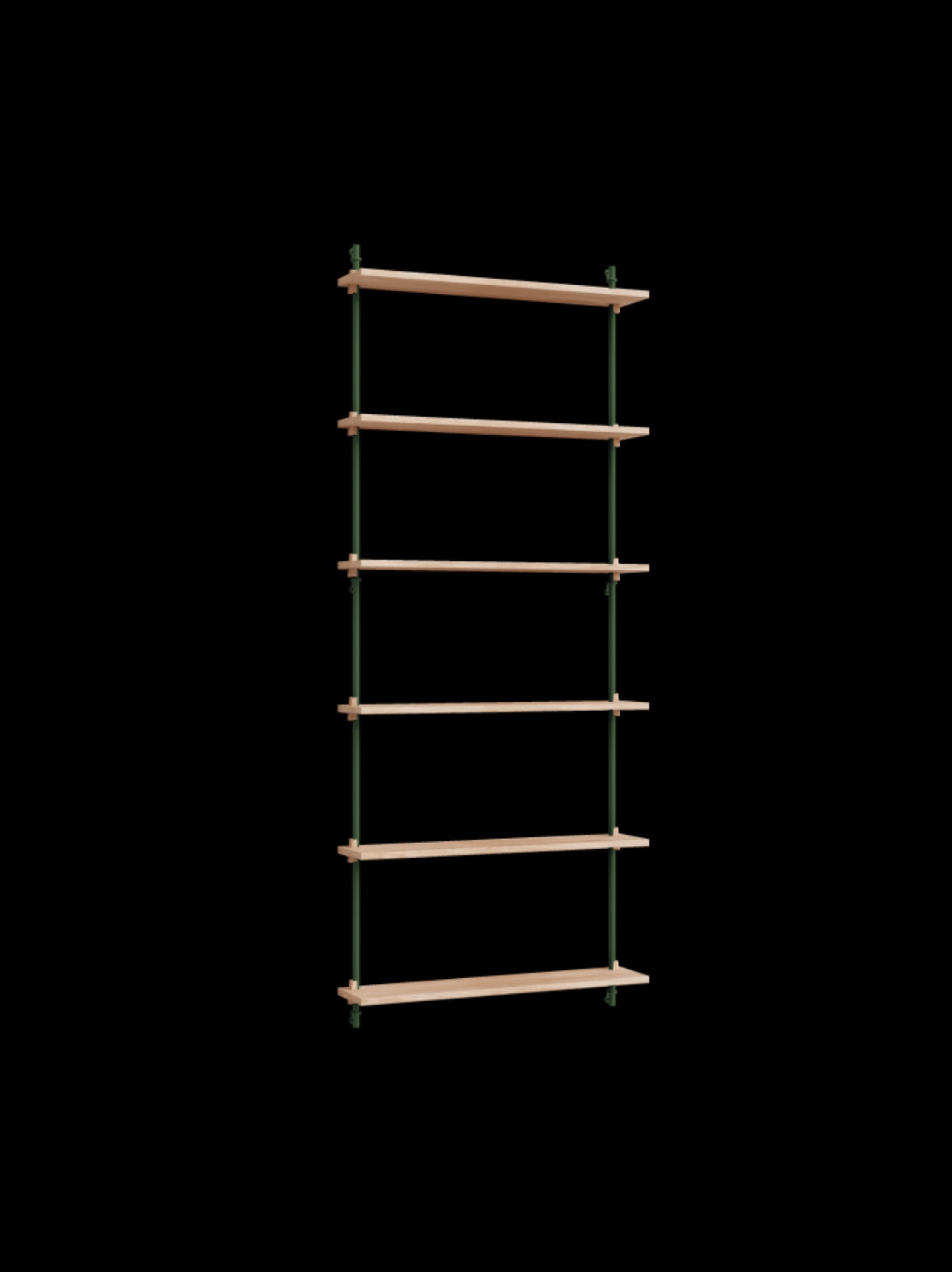 Moebe Wall Shelving Set Ws.200.1, Oak Shelves, Pine Green Legs (fsc Mix Credit)