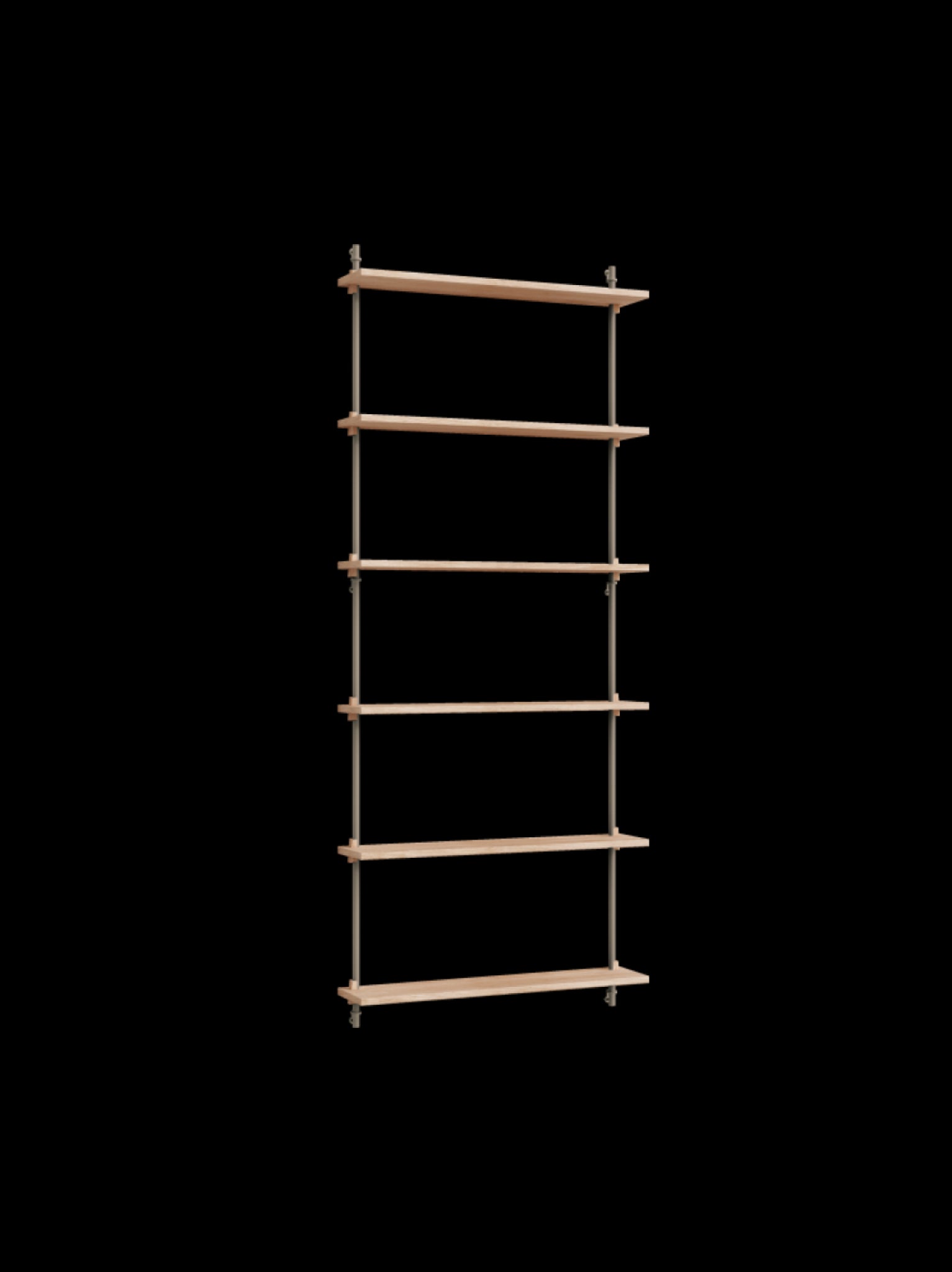 Moebe Wall Shelving Set Ws.200.1, Oak Shelves, Warm Grey Legs (fsc Mix Credit)