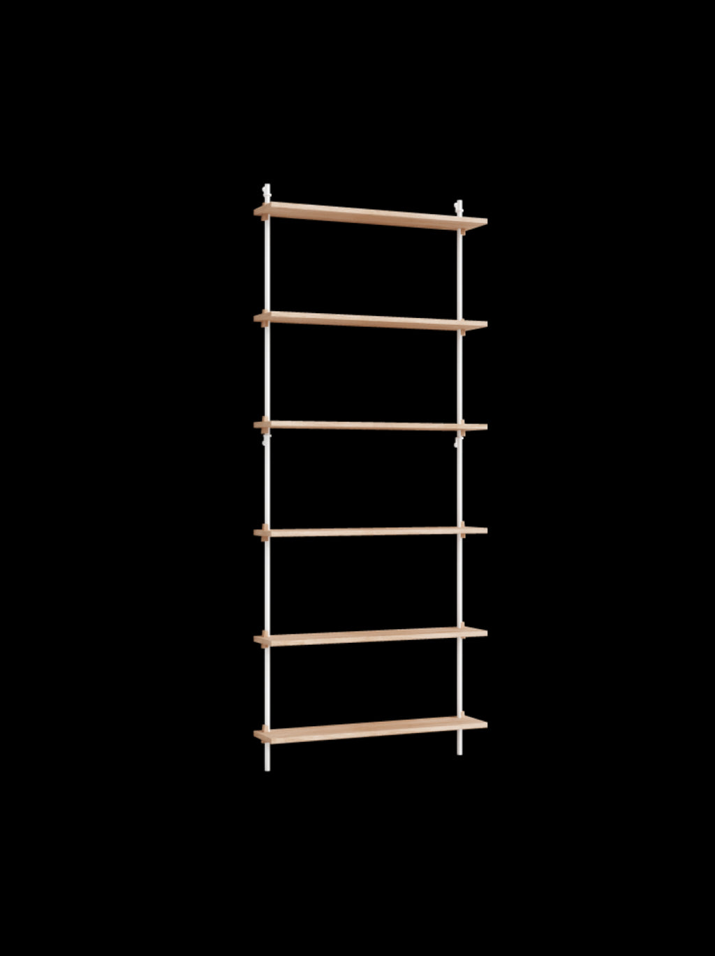 Moebe Wall Shelving Set Ws.200.1, Oak Shelves, White Legs (fsc Mix Credit)