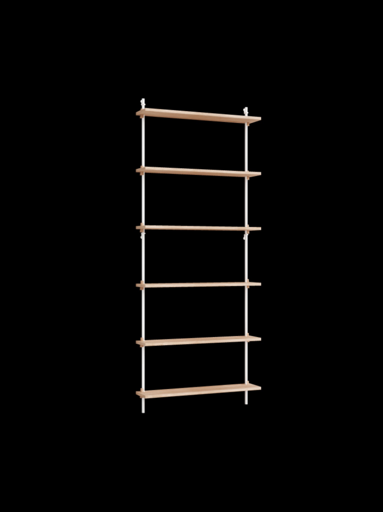 Moebe Wall Shelving Set Ws.200.1, Oak Shelves, White Legs (fsc Mix Credit)