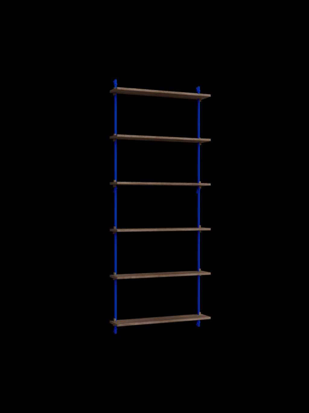 Moebe Wall Shelving Set Ws.200.1, Smoked Oak Shelves, Deep Blue Legs (fsc Mix Credit)