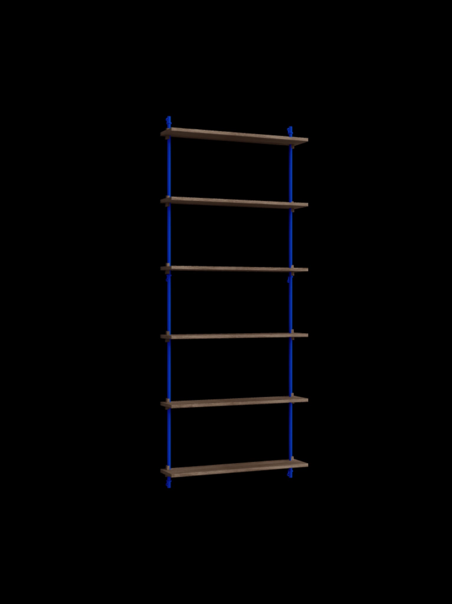 Moebe Wall Shelving Set Ws.200.1, Smoked Oak Shelves, Deep Blue Legs (fsc Mix Credit)
