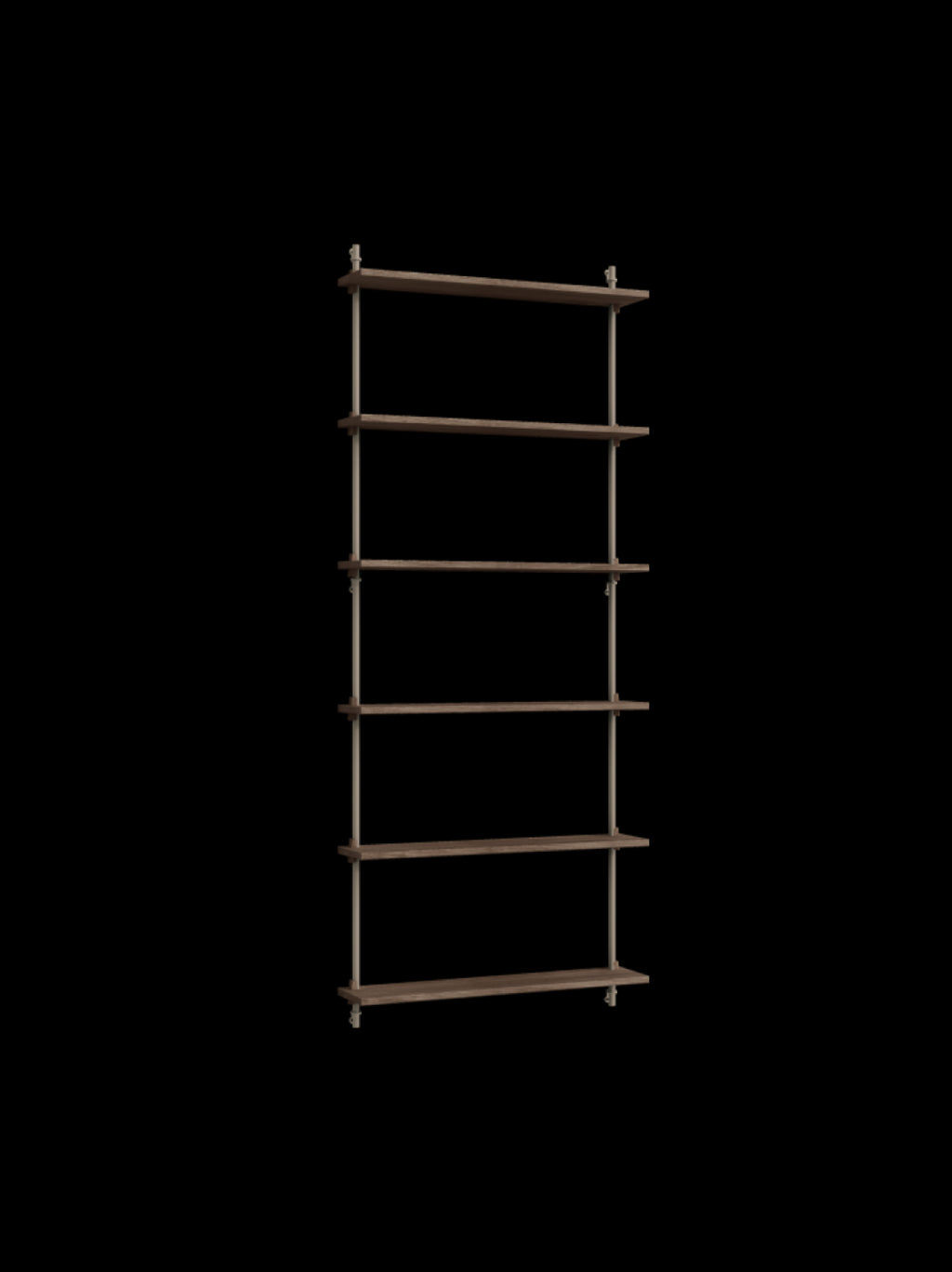 Moebe Wall Shelving Set Ws.200.1, Smoked Oak Shelves, Warm Grey Legs (fsc Mix Credit)