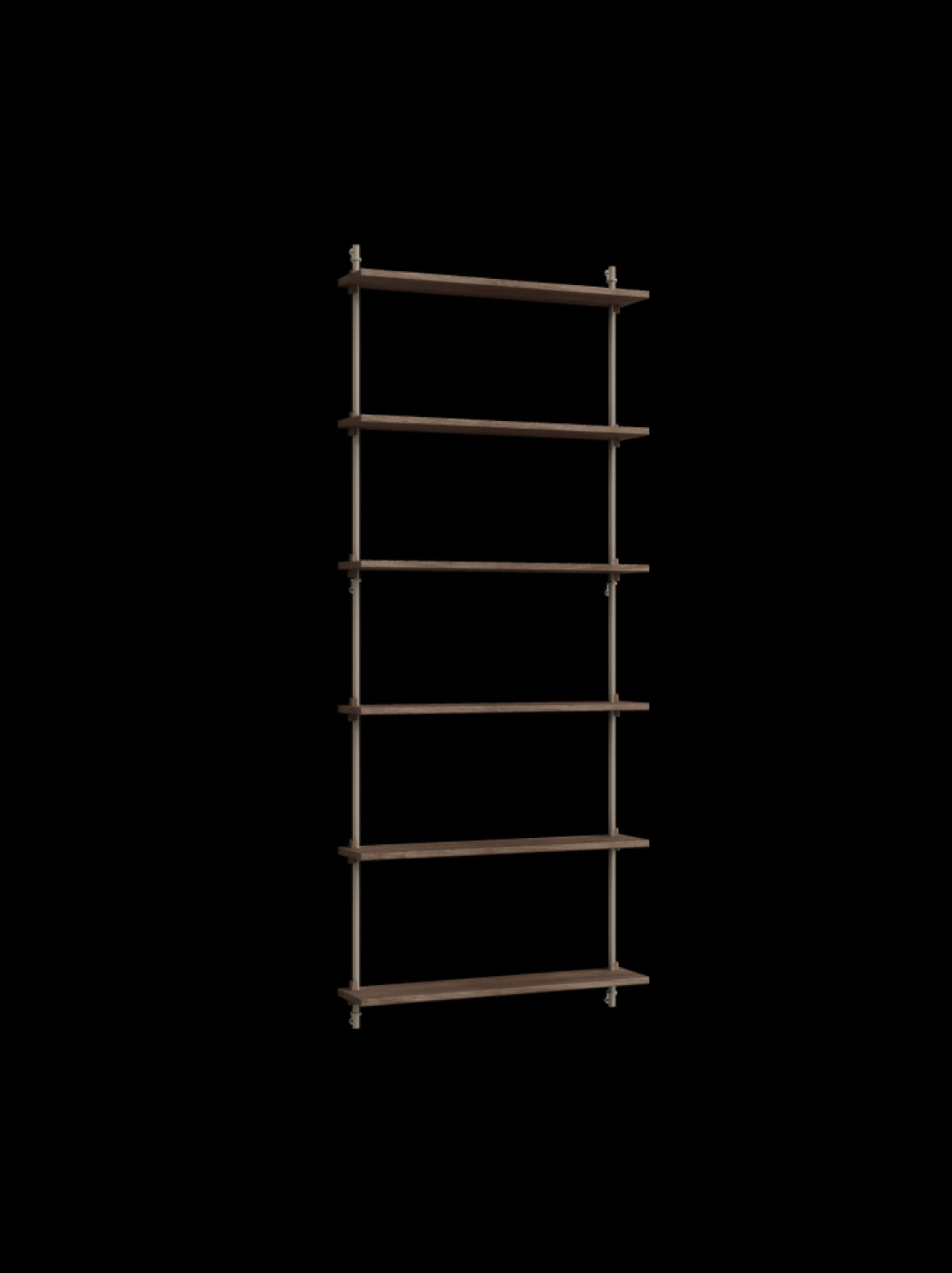Moebe Wall Shelving Set Ws.200.1, Smoked Oak Shelves, Warm Grey Legs (fsc Mix Credit)