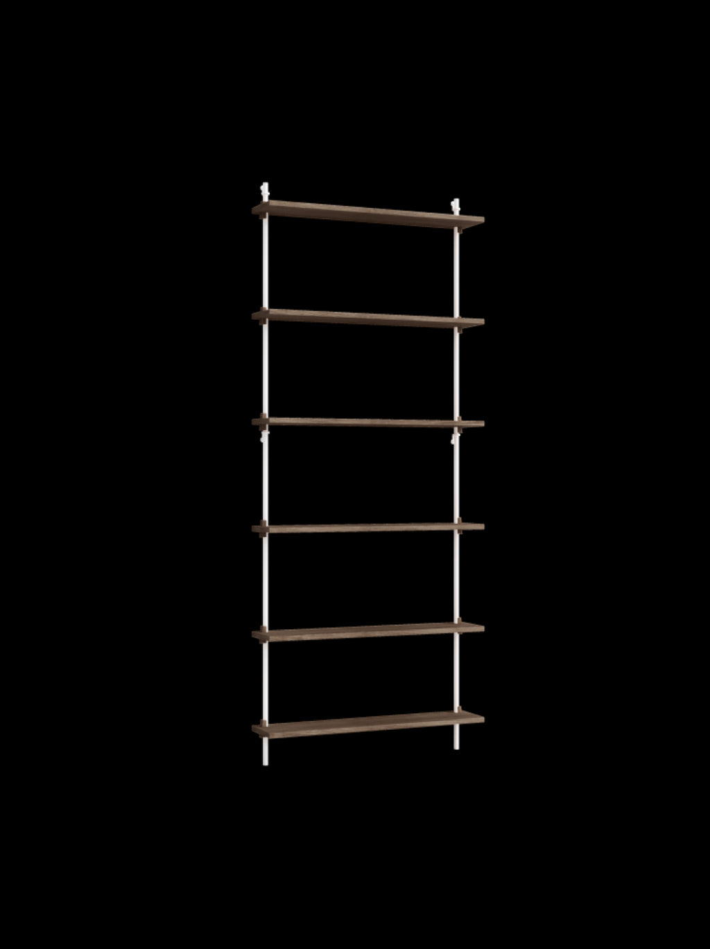 Moebe Wall Shelving Set Ws.200.1, Smoked Oak Shelves, White Legs (fsc Mix Credit)