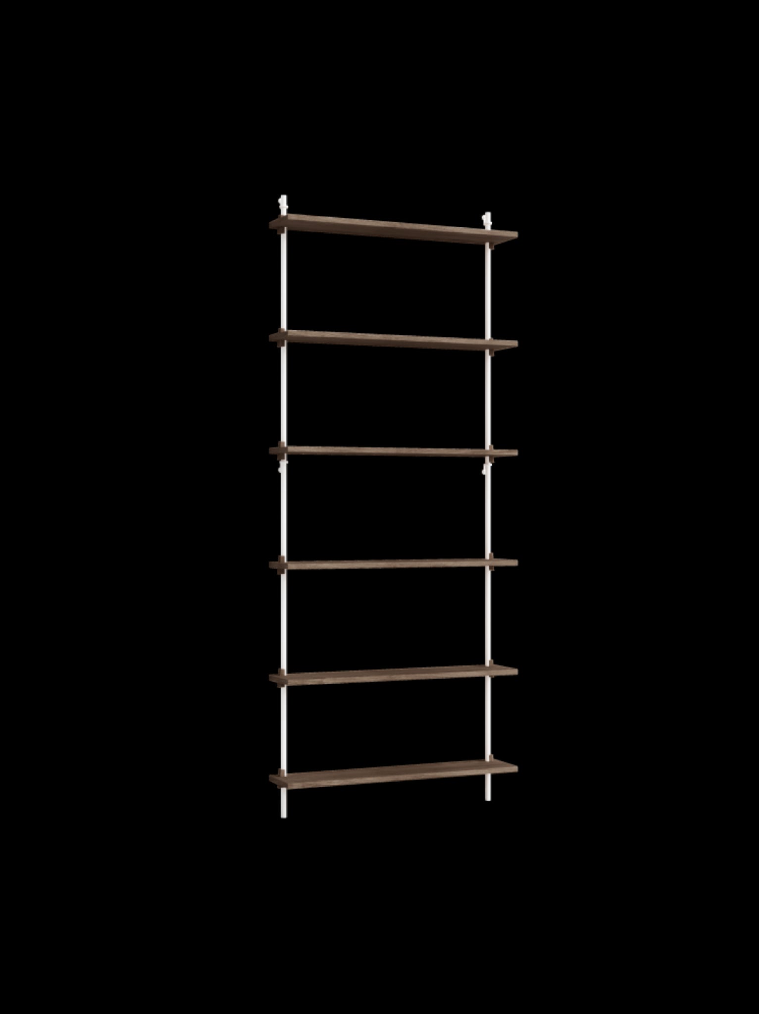 Moebe Wall Shelving Set Ws.200.1, Smoked Oak Shelves, White Legs (fsc Mix Credit)