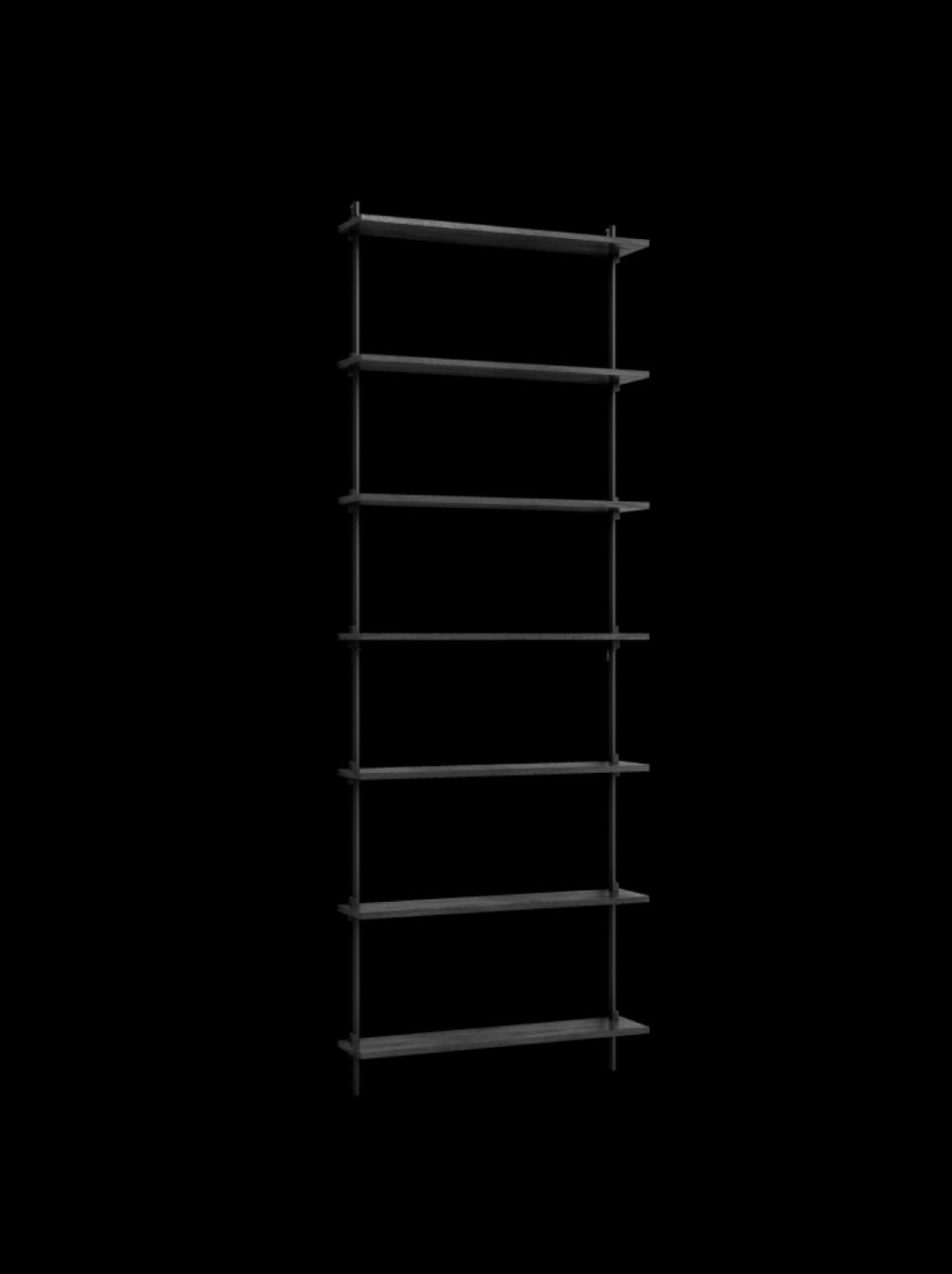 Moebe Wall Shelving Set Ws.230.1, Black Shelves, Black Legs (fsc Mix Credit)