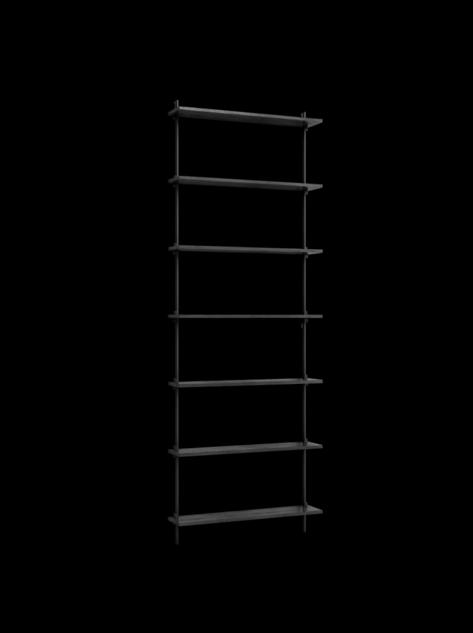 Moebe Wall Shelving Set Ws.230.1, Black Shelves, Black Legs (fsc Mix Credit)
