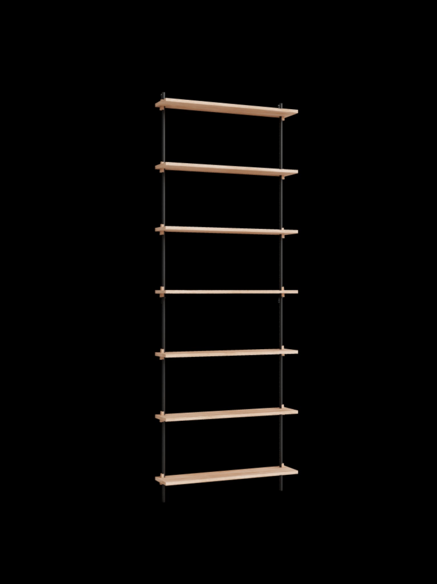 Moebe Wall Shelving Set Ws.230.1, Oak Shelves, Black Legs (fsc Mix Credit)