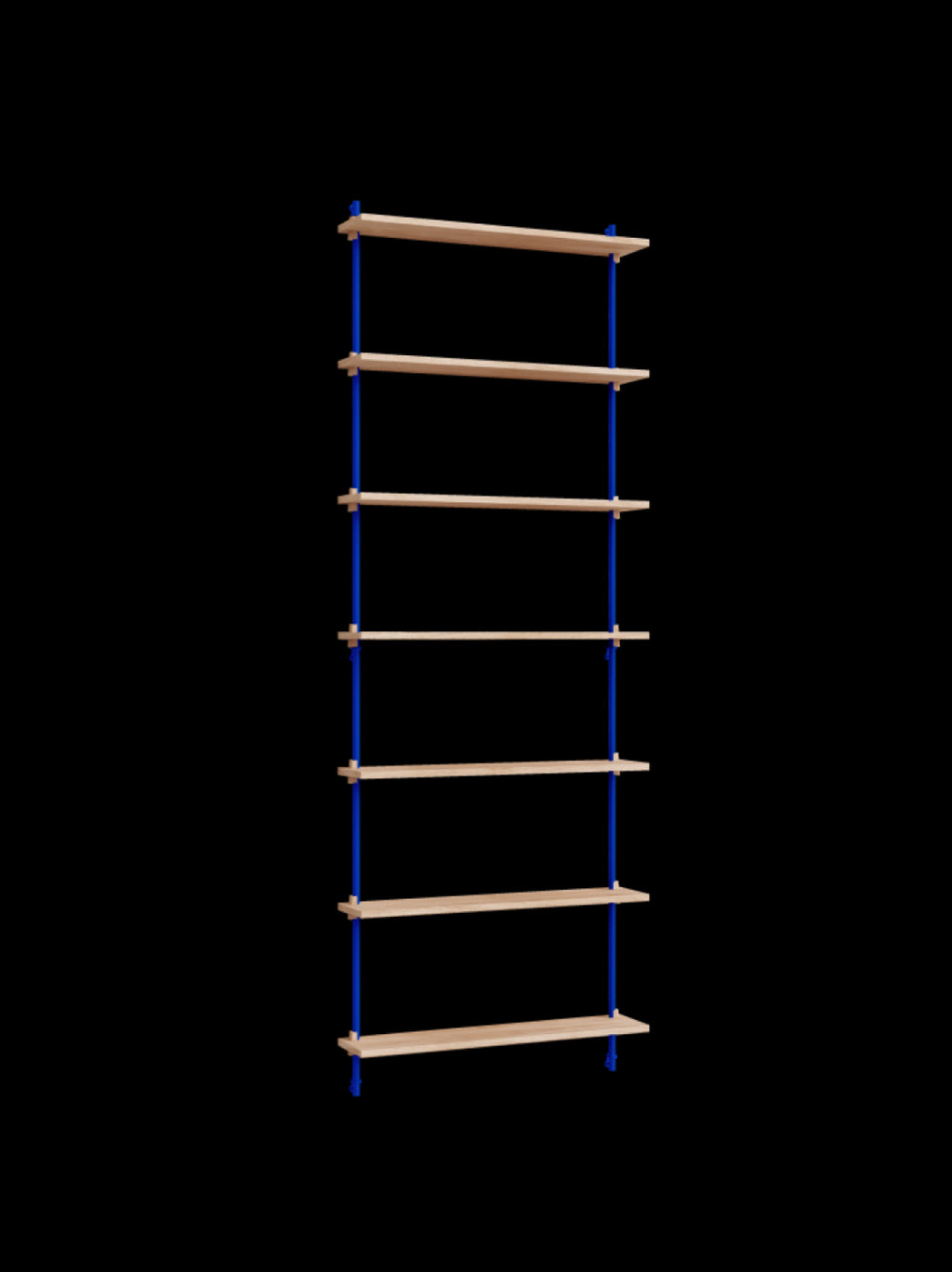 Moebe Wall Shelving Set Ws.230.1, Oak Shelves, Deep Blue Legs (fsc Mix Credit)