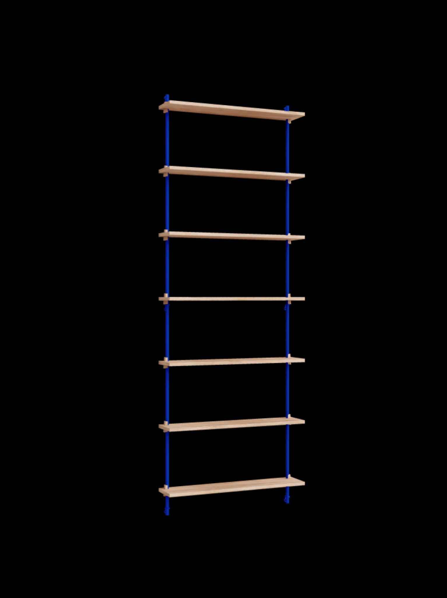 Moebe Wall Shelving Set Ws.230.1, Oak Shelves, Deep Blue Legs (fsc Mix Credit)