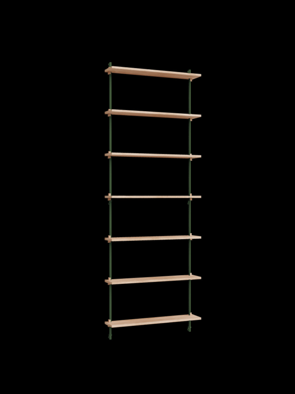 Moebe Wall Shelving Set Ws.230.1, Oak Shelves, Pine Green Legs (fsc Mix Credit)