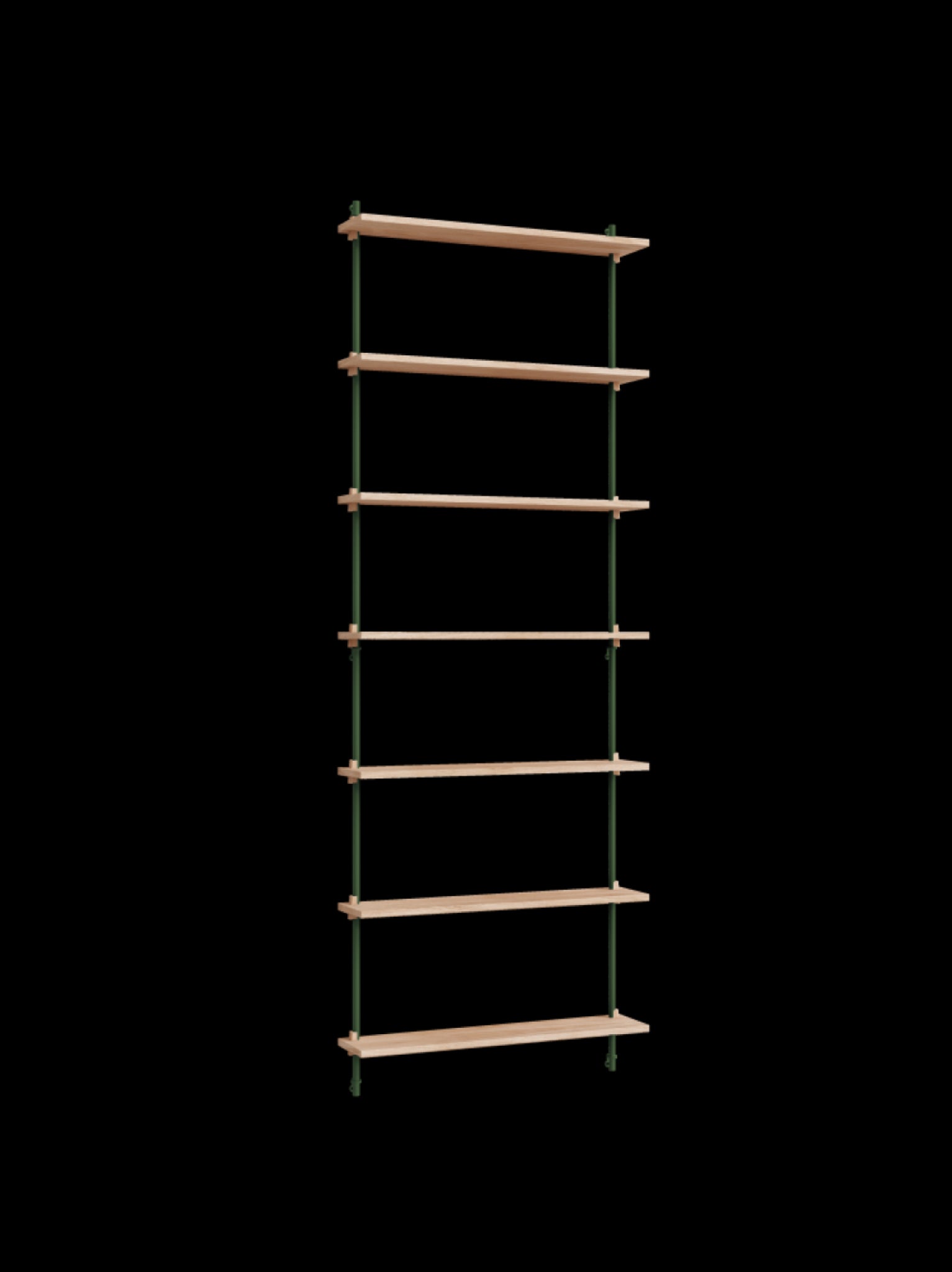 Moebe Wall Shelving Set Ws.230.1, Oak Shelves, Pine Green Legs (fsc Mix Credit)
