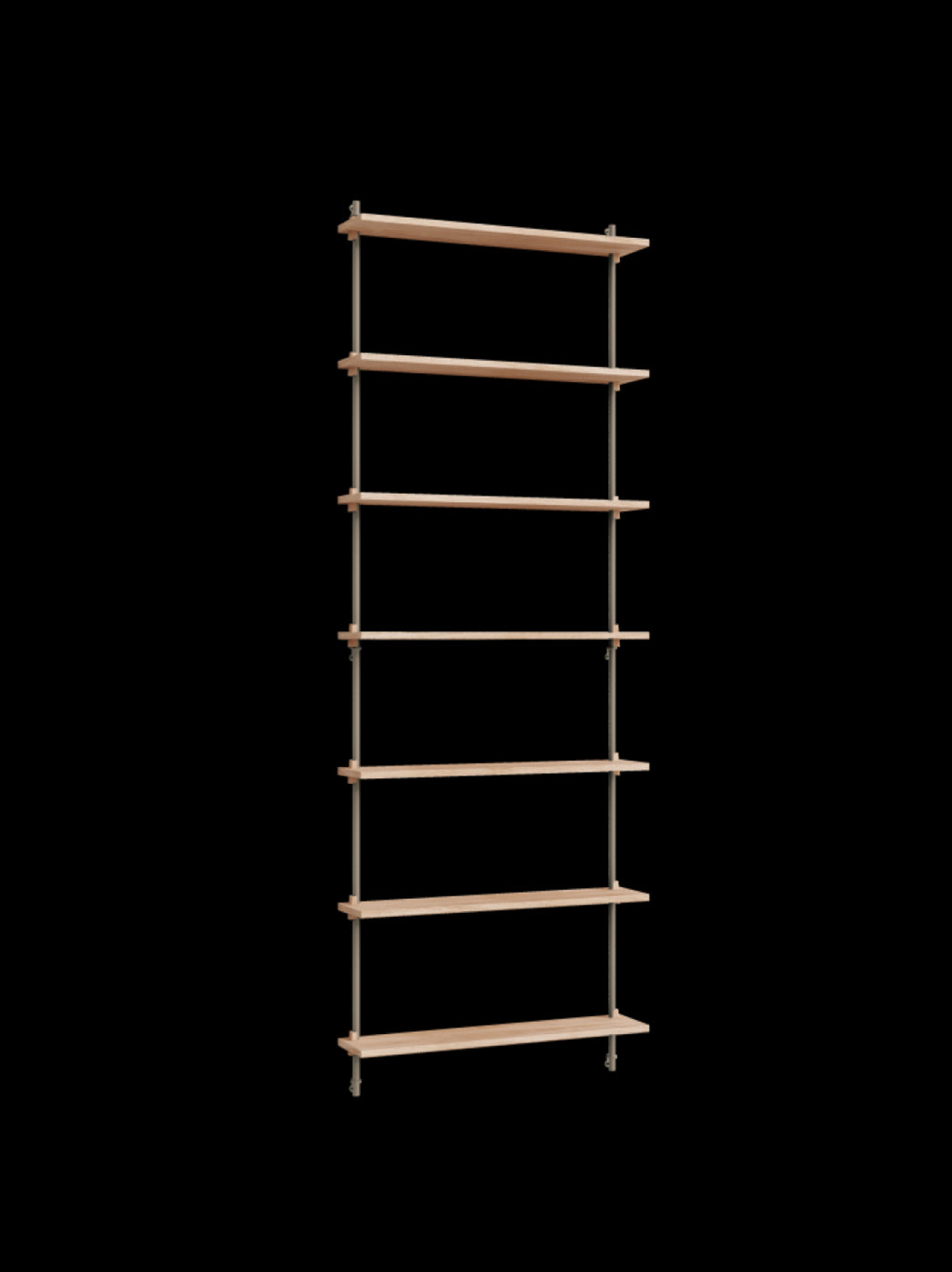 Moebe Wall Shelving Set Ws.230.1, Oak Shelves, Warm Grey Legs (fsc Mix Credit)
