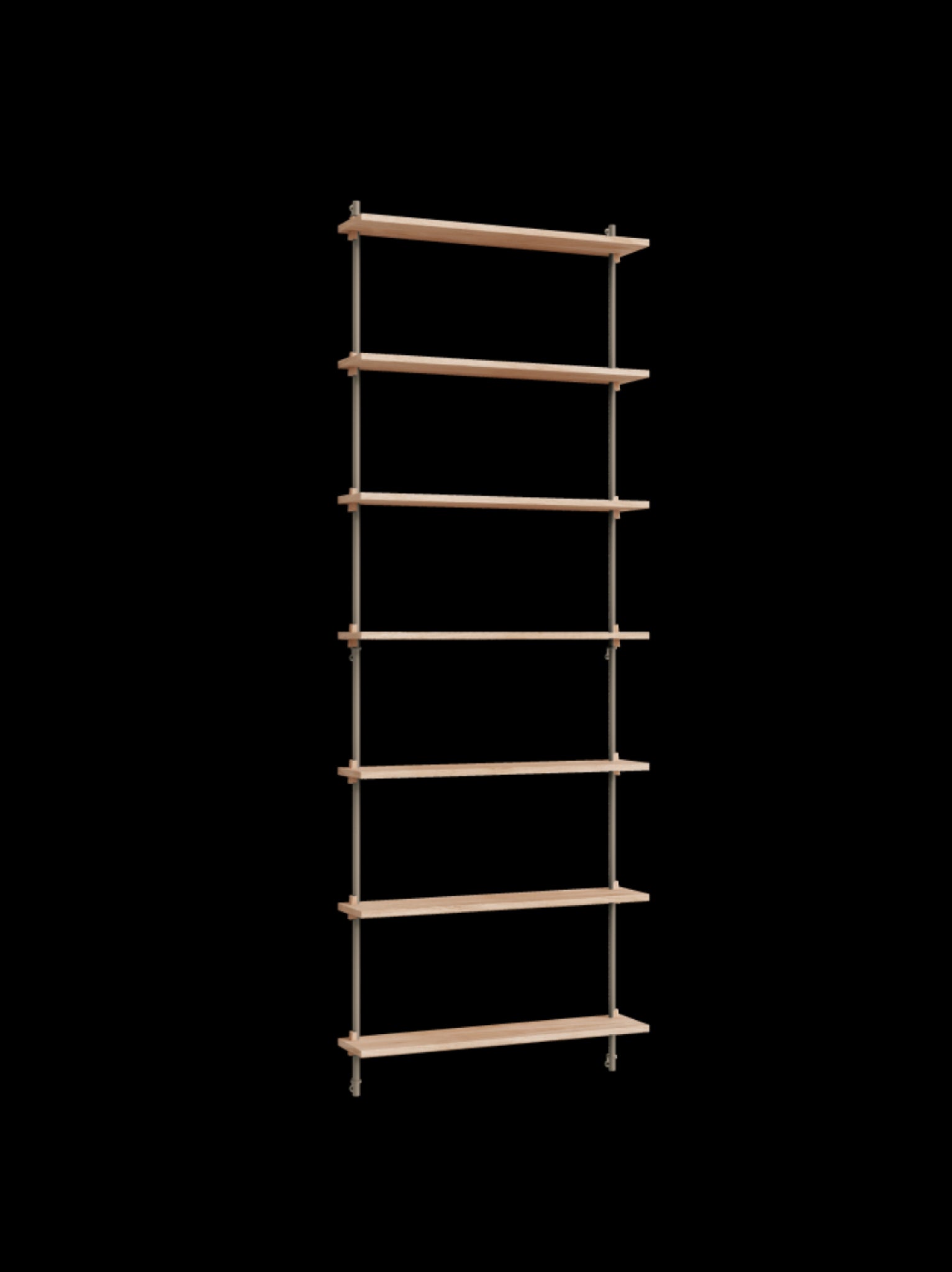 Moebe Wall Shelving Set Ws.230.1, Oak Shelves, Warm Grey Legs (fsc Mix Credit)