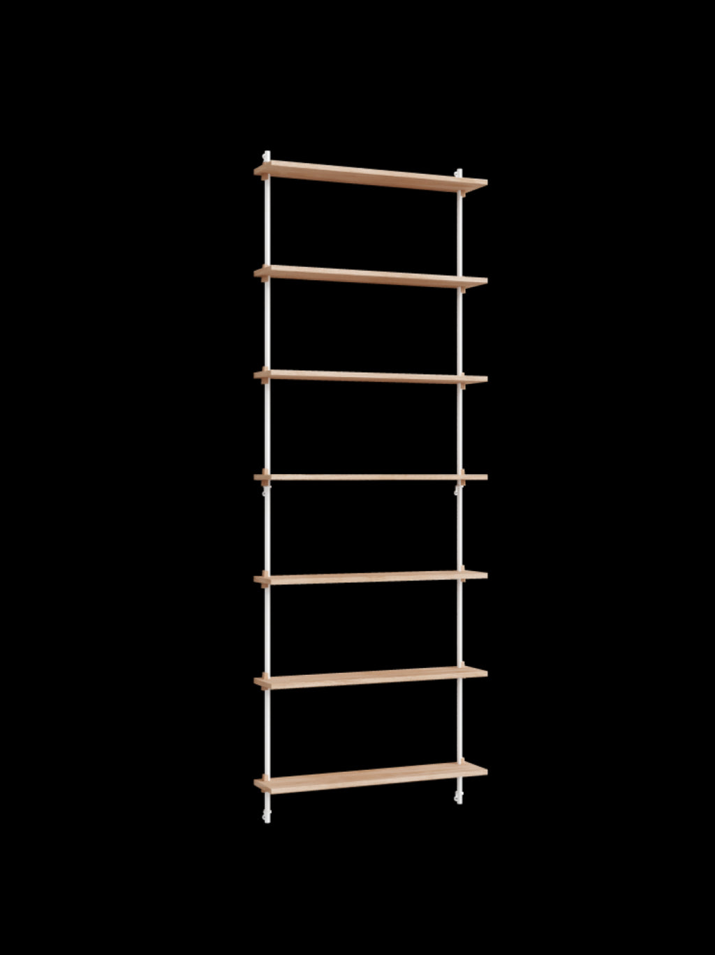 Moebe Wall Shelving Set Ws.230.1, Oak Shelves, White Legs (fsc Mix Credit)