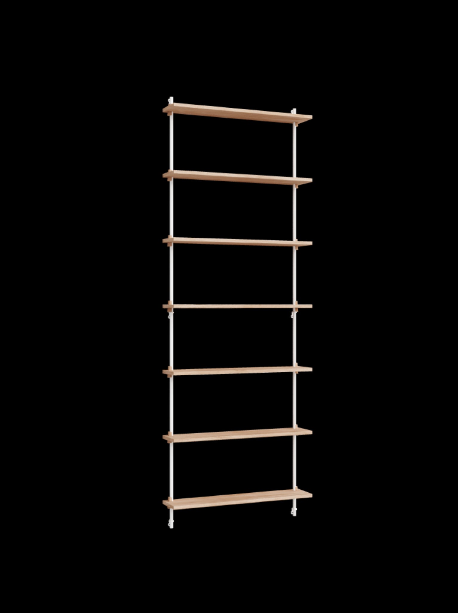 Moebe Wall Shelving Set Ws.230.1, Oak Shelves, White Legs (fsc Mix Credit)