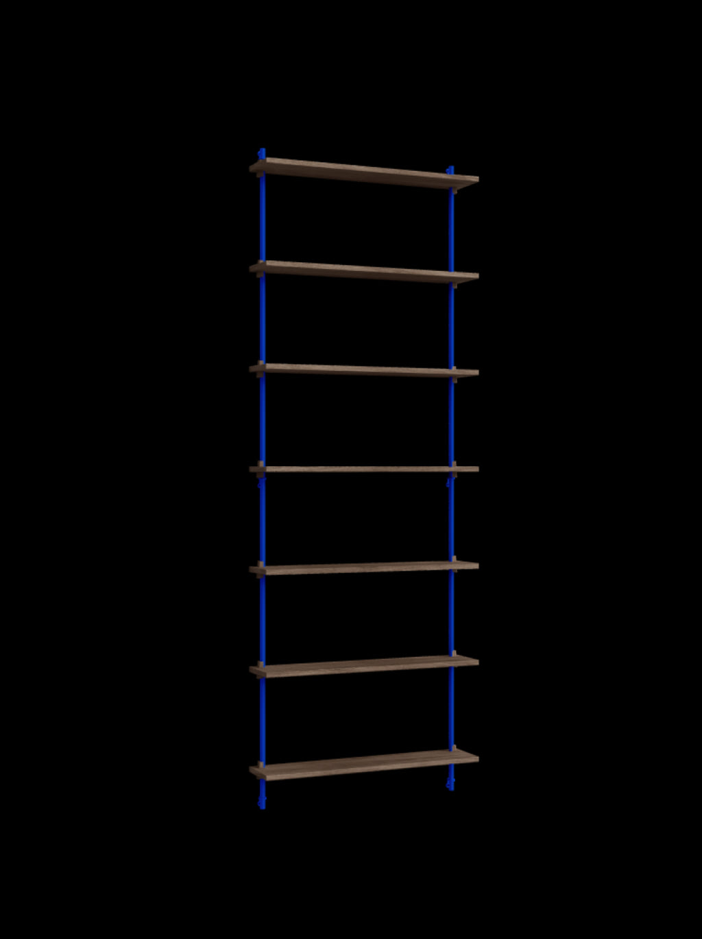 Moebe Wall Shelving Set Ws.230.1, Smoked Oak Shelves, Deep Blue Legs (fsc Mix Credit)