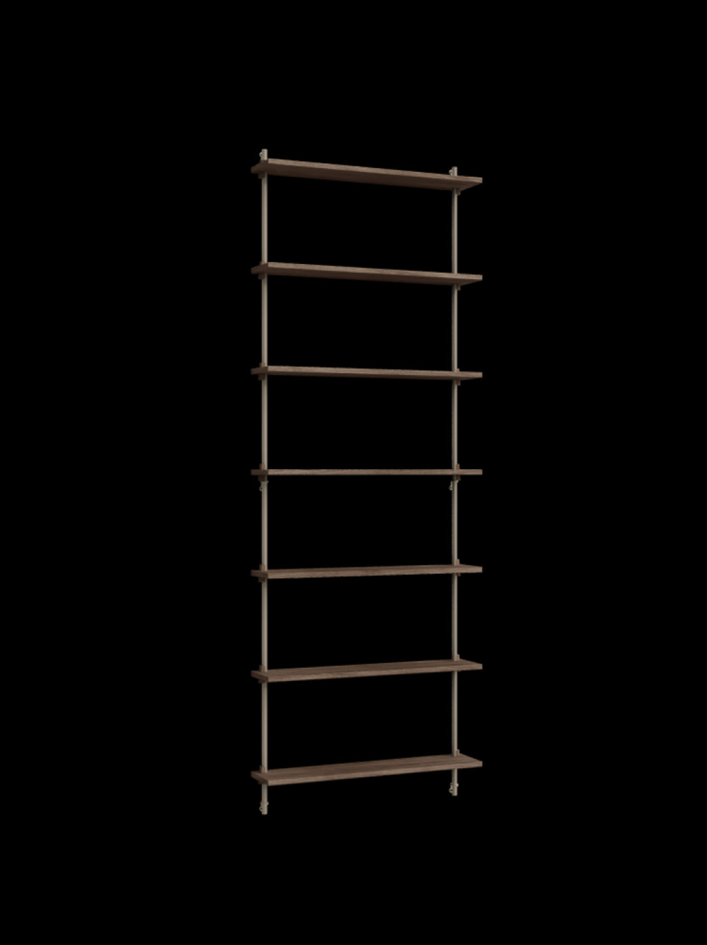 Moebe Wall Shelving Set Ws.230.1, Smoked Oak Shelves, Warm Grey Legs (fsc Mix Credit)