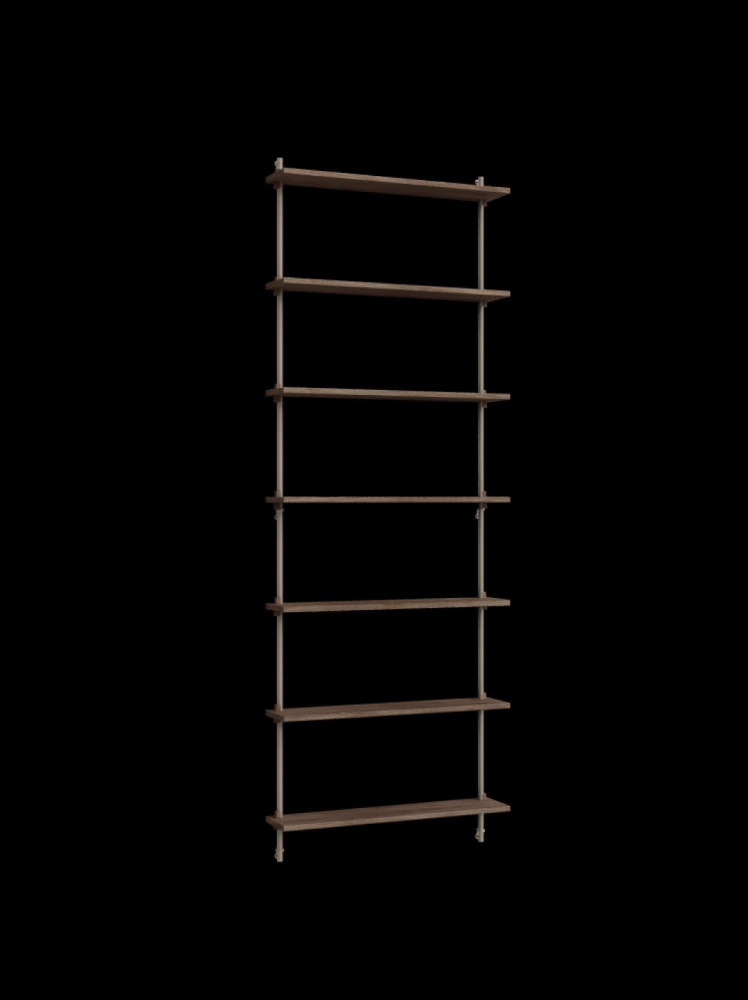 Moebe Wall Shelving Set Ws.230.1, Smoked Oak Shelves, Warm Grey Legs (fsc Mix Credit)