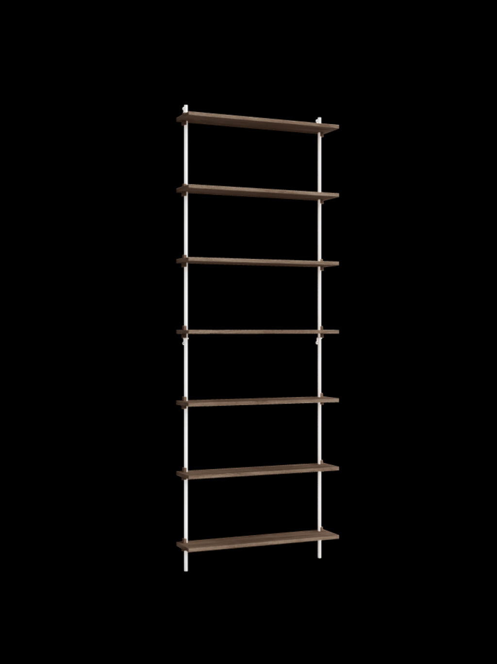 Moebe Wall Shelving Set Ws.230.1, Smoked Oak Shelves, White Legs (fsc Mix Credit)