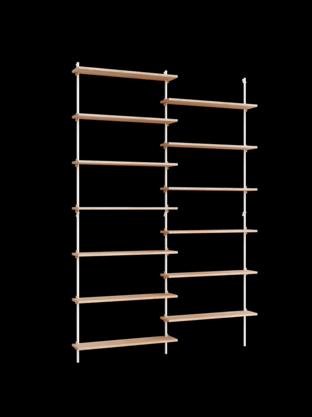 Moebe Wall Shelving Set Ws.230.2, Oak Shelves, White Legs (fsc Mix Credit)