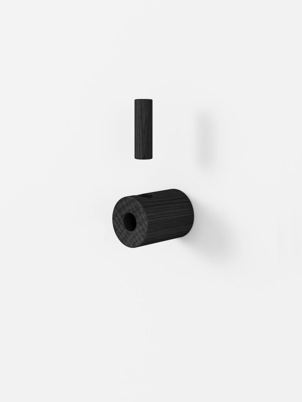 Moebe Black Oak Wall Hook: Stylish, Hidden-Screw Design for Any Décor