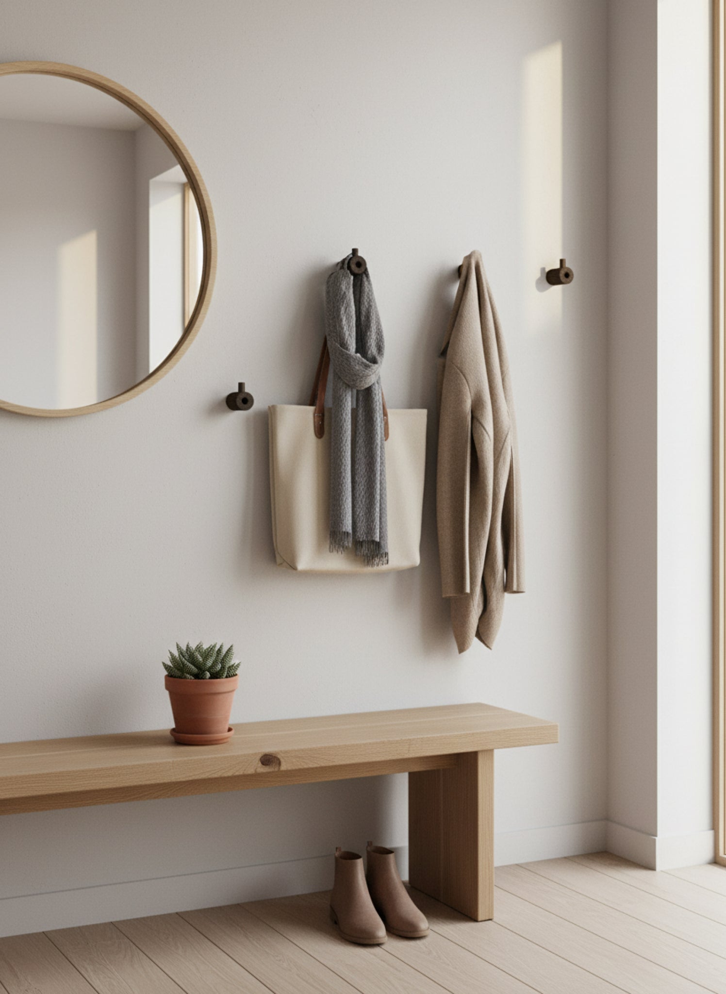 Smoked Oak Wall Hook - Stylish & Functional Wooden Wall Hook by Moebe