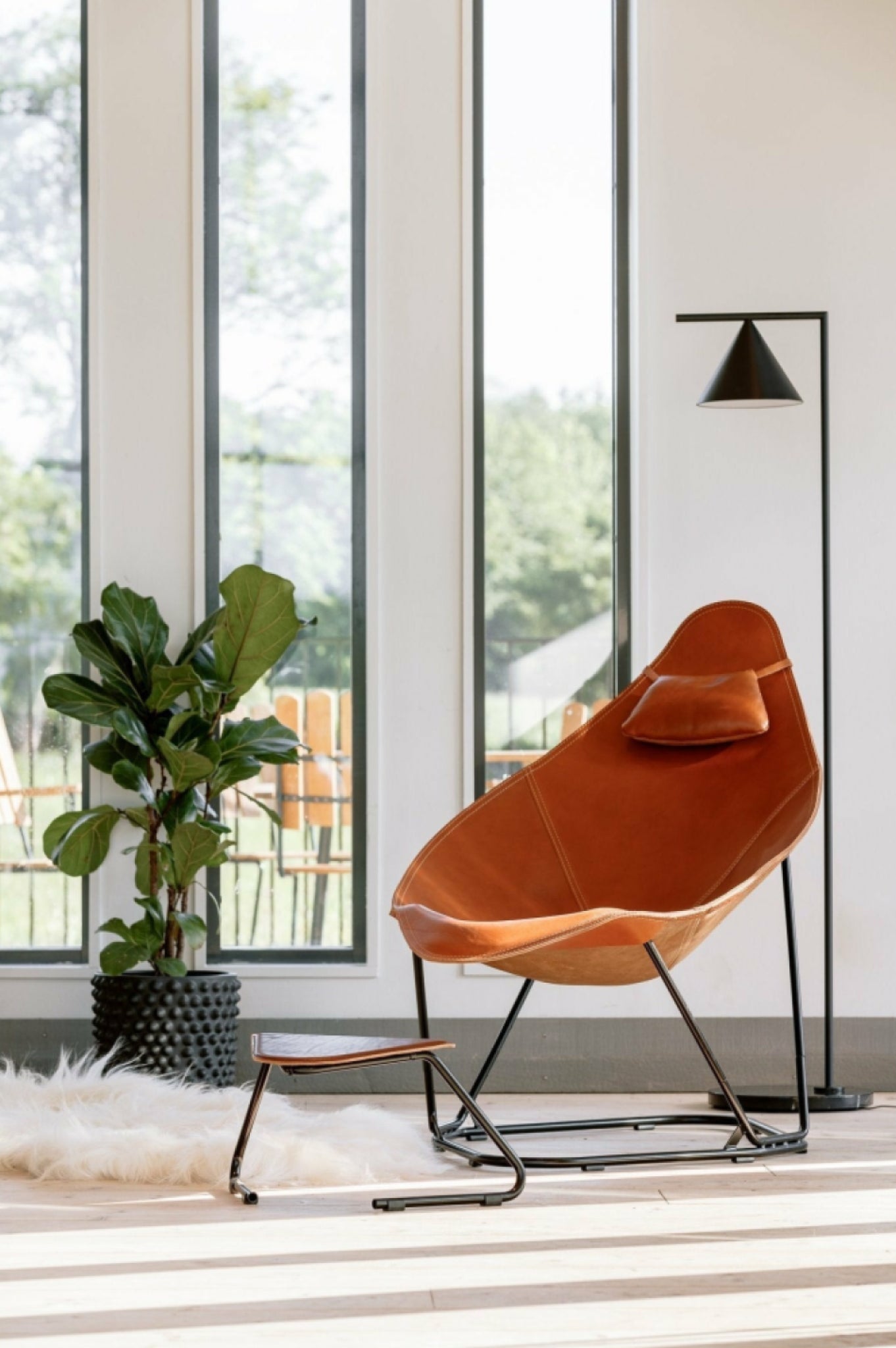 Cuero Pampa Soft Leather Cushion, Crude Nature