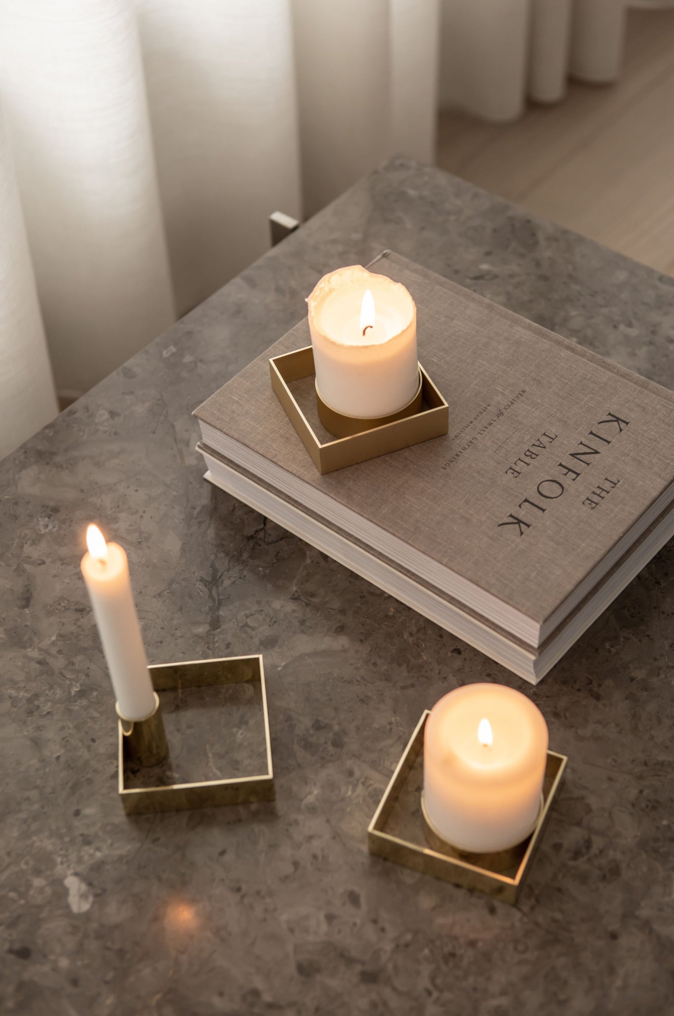 Malling Living Edge Candle Holder, Brass Polished