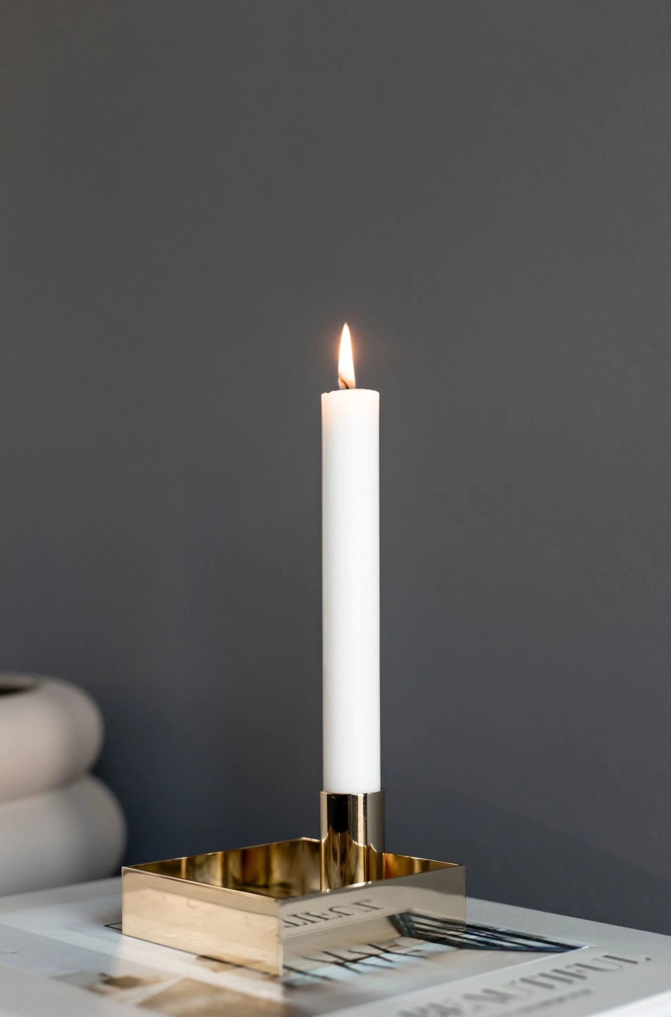 Malling Living Edge Candle Holder, Chrome